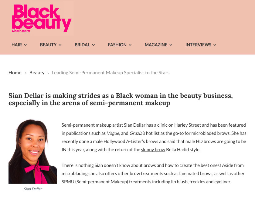 black beauty semi permanent makeup article clipping