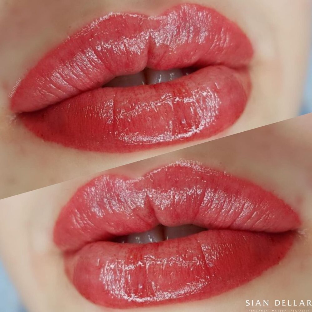 Plumper lips with full lip blush tattoo