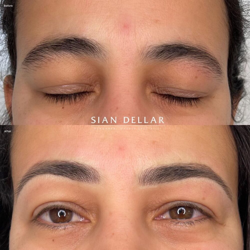 Majestic clean brows with microblading