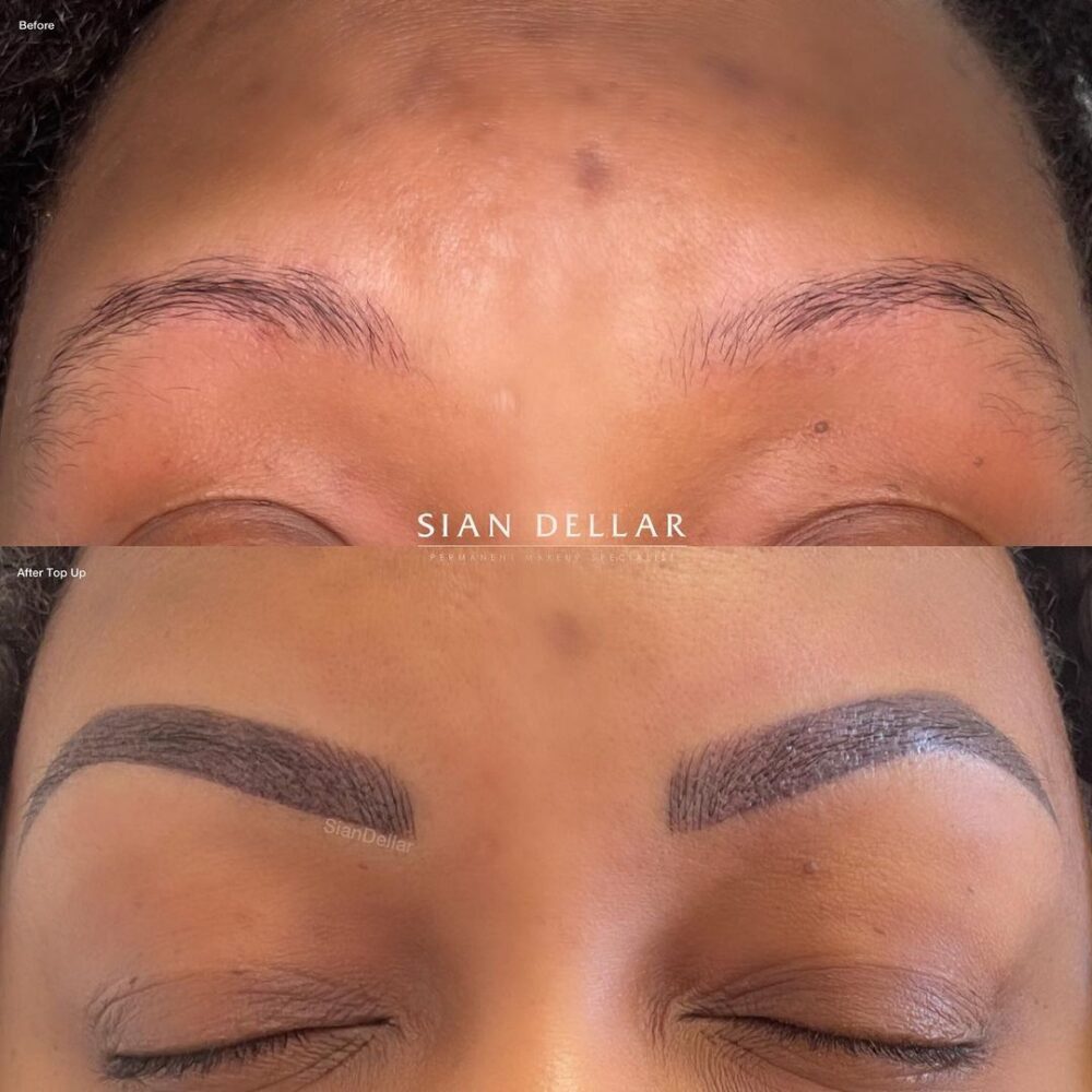Combination brows for shaved or thin eyebrows
