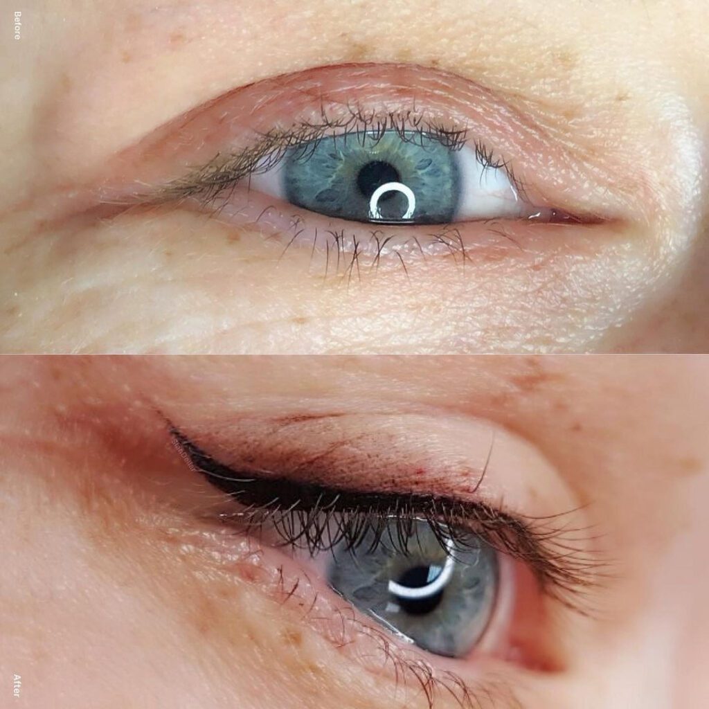 Sharp winged eyeliner on fleek Sian Dellar