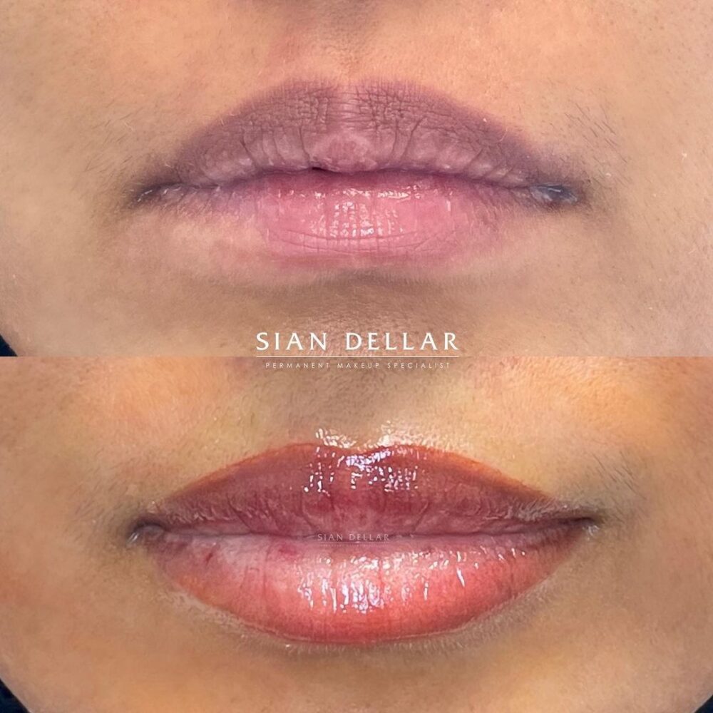 Adding volume to lips with lip blush
