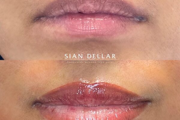 Adding volume to lips with lip blush
