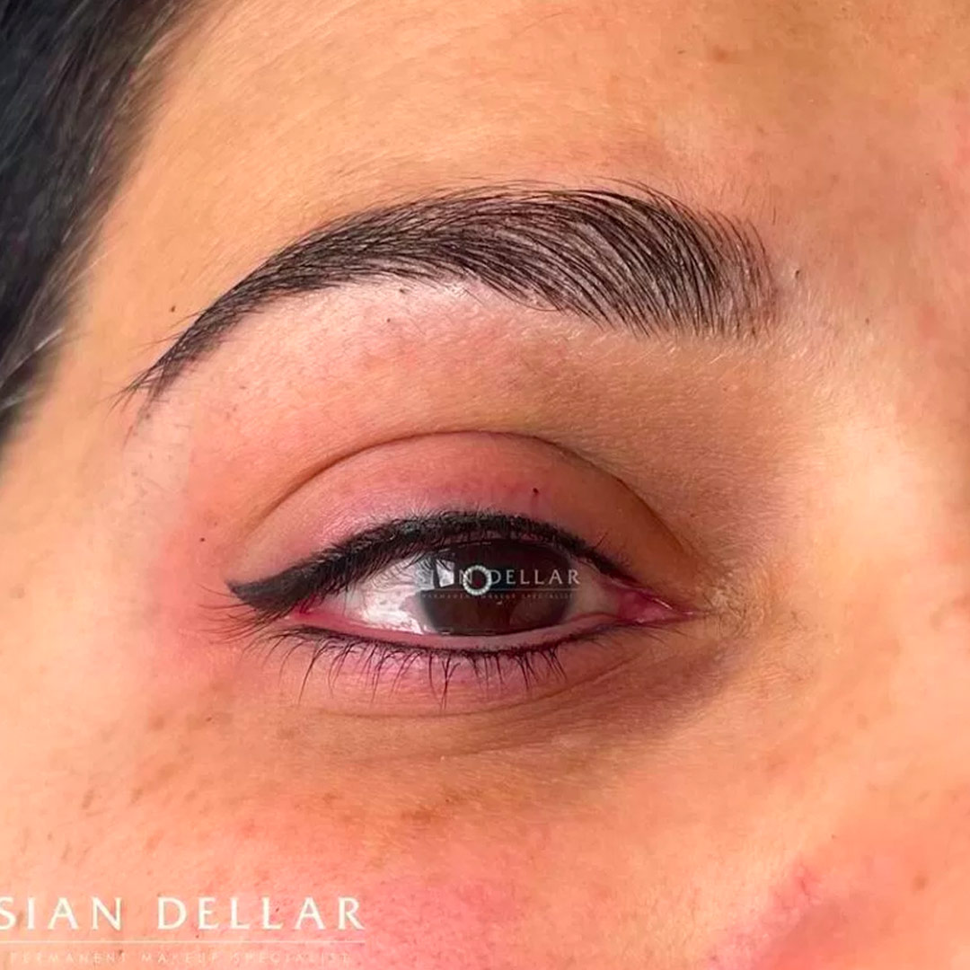 permanent eyeliner slight flick brown eyes