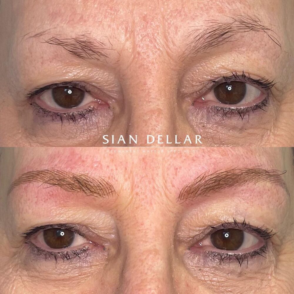 Lighter microbladed brows
