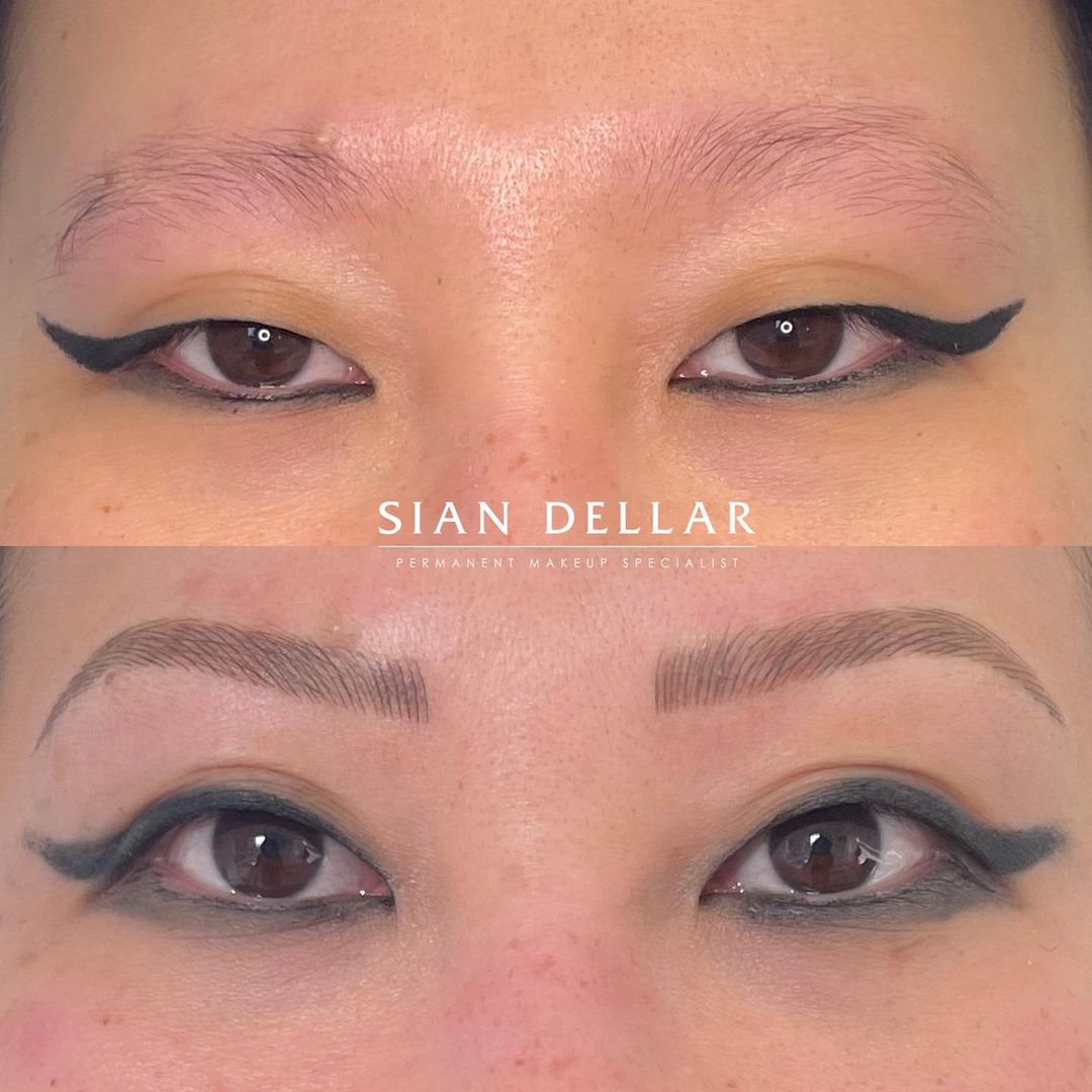 before and after microblading