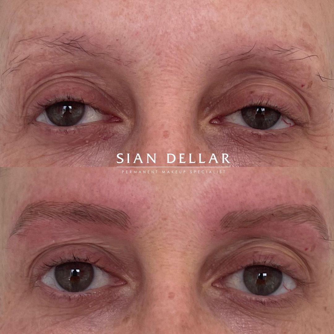 before and after of microblading