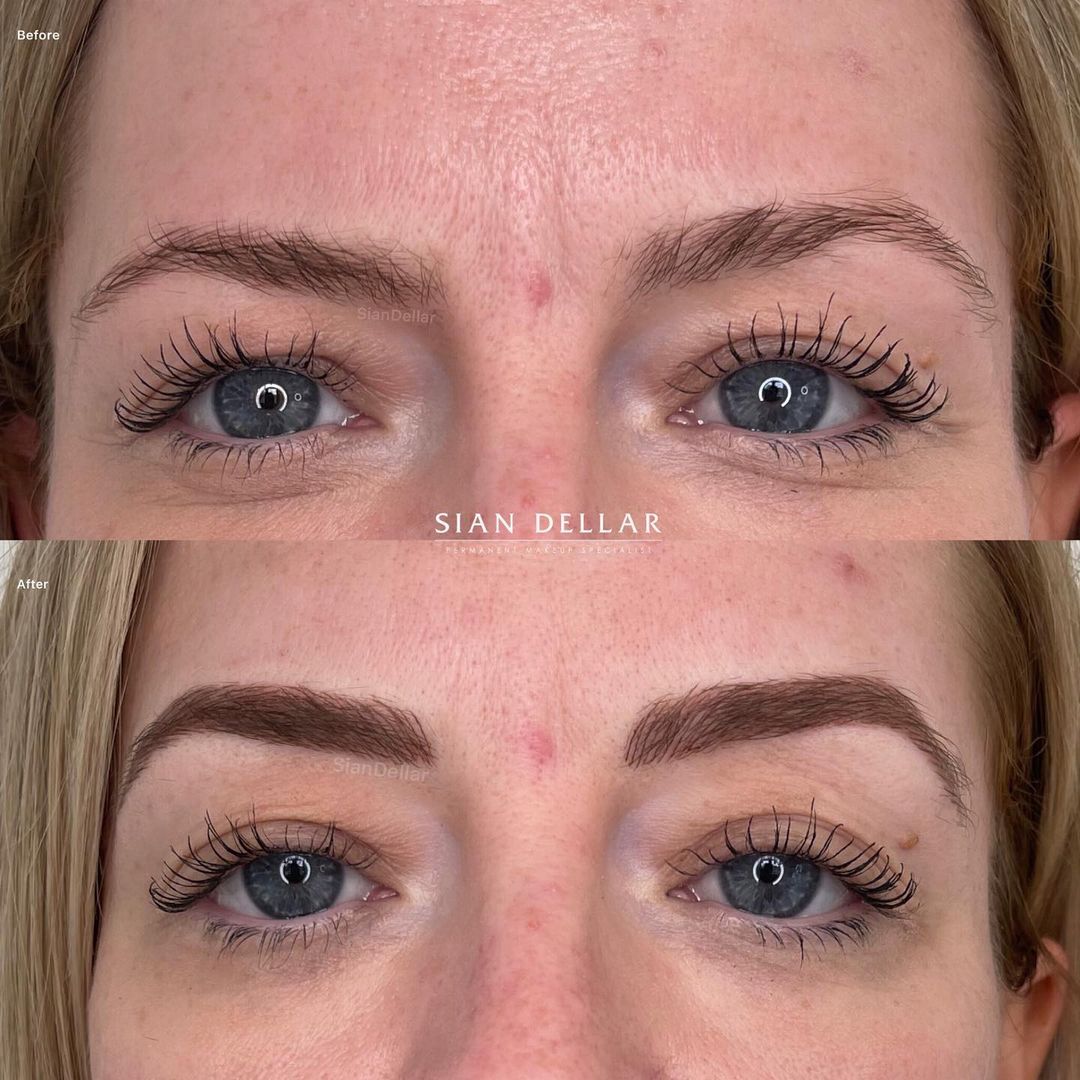 before and after microblading