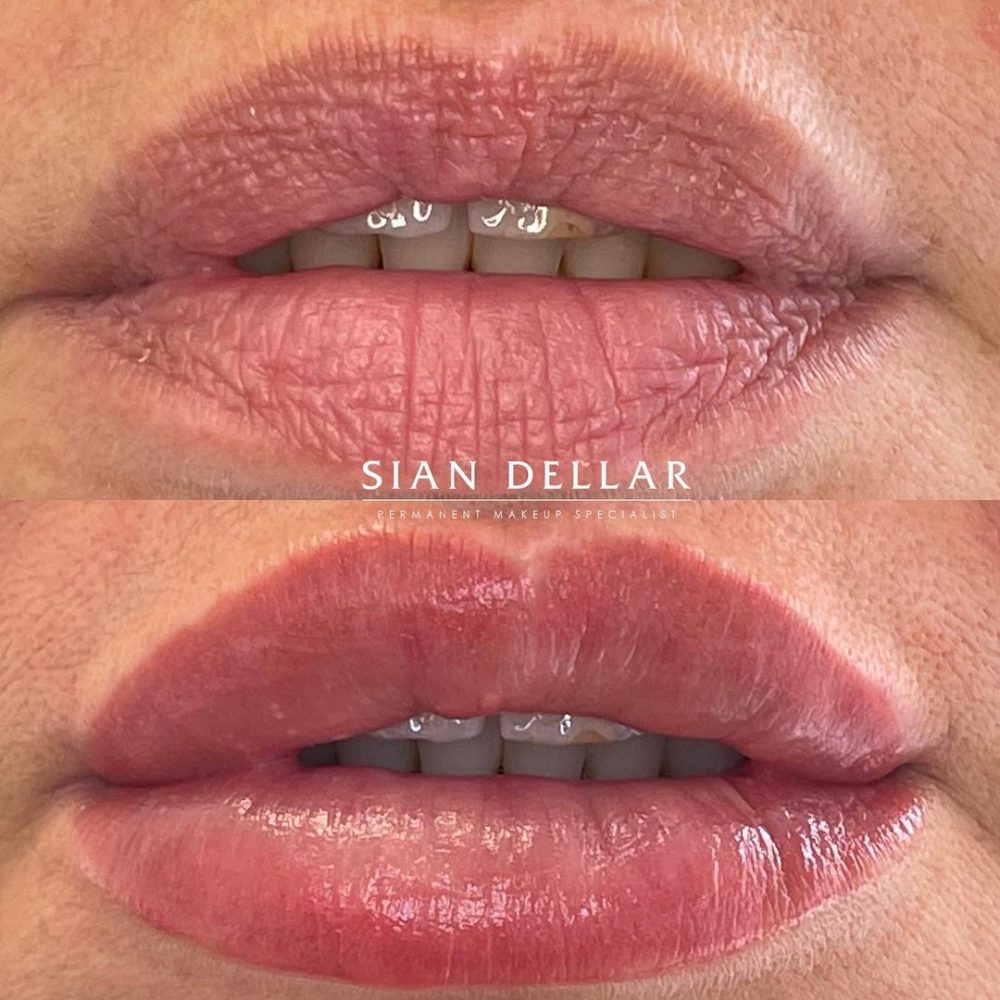 Slight blush enhancement for a more youthful lips