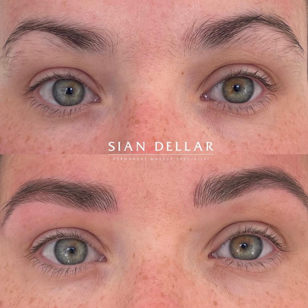 Naturally thicker looking brows with combination brows