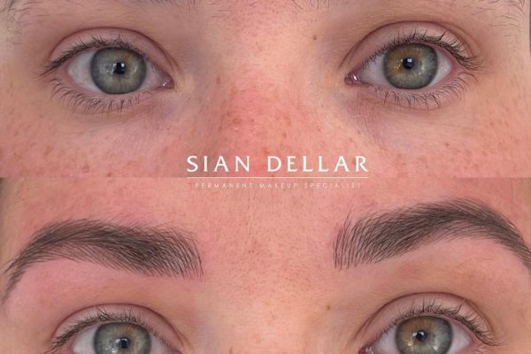 Naturally thicker looking brows with combination brows