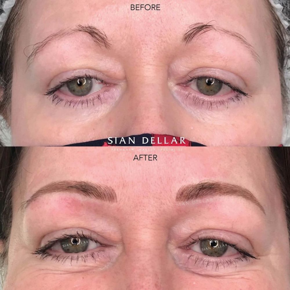 Total brow shape transformation with combination brows