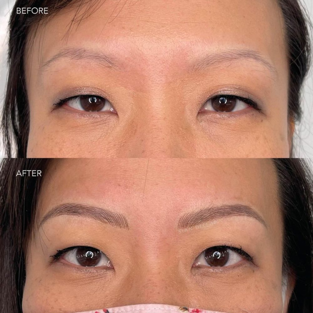 Transform thin, almost non existent brow hair to naturally looking thick ones