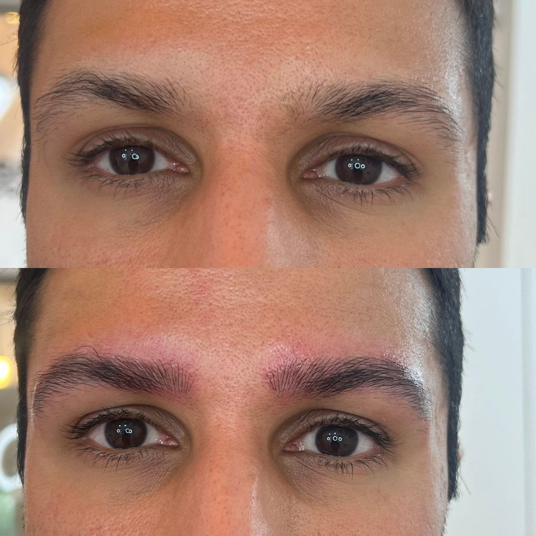 Before and after microblading