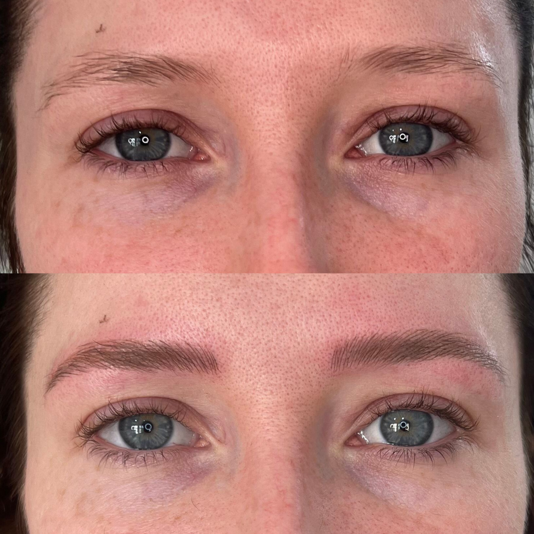 Before and after microblading